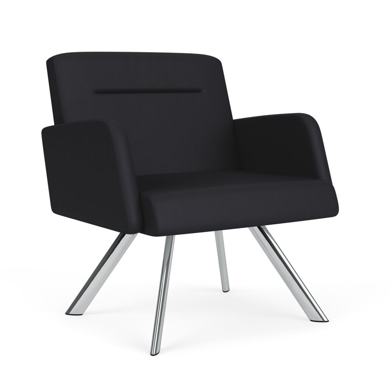 Fauteuil de réception Willy, Gris anthracite, Gris chambray