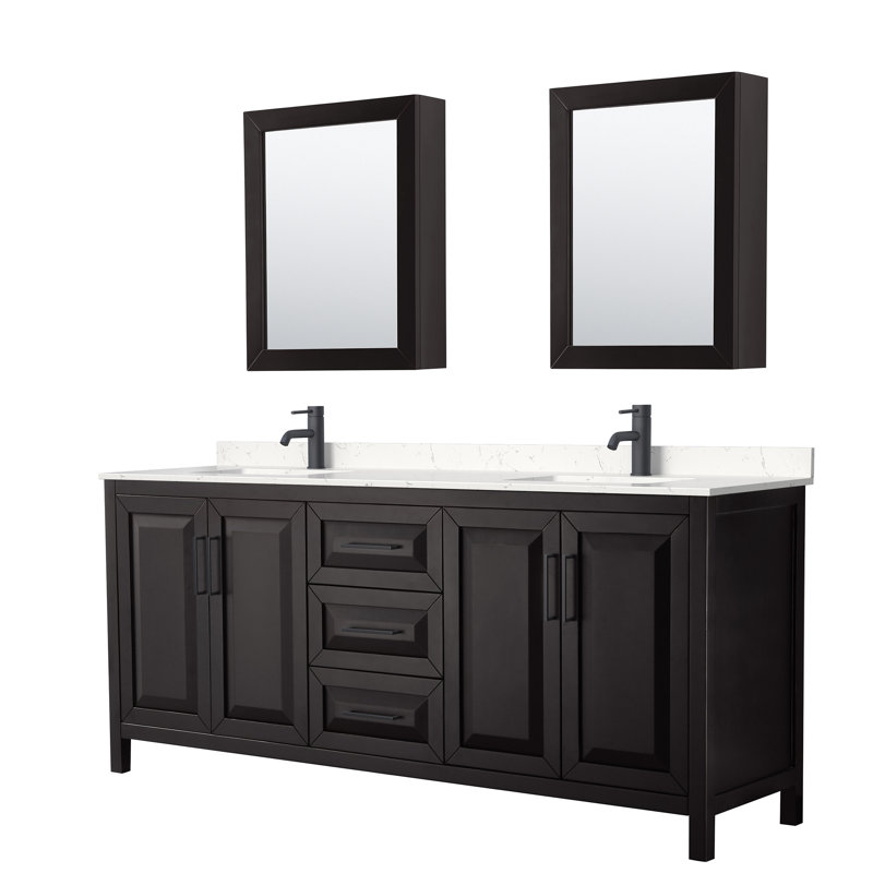 Daria 80'' W Double Vanity, Dark Espresso, Polished Chrome