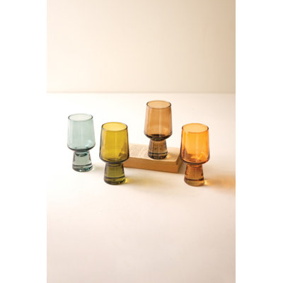  Set of 4 Solid Base Tumblers 6.5" H
