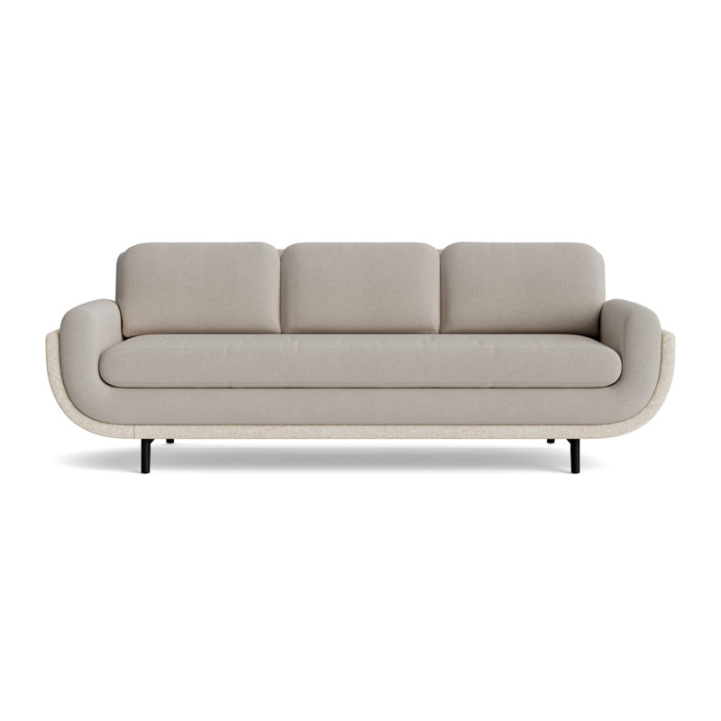 Regatta 90 Sofa, Performance Boucle-Dove Gray/Textured Weave-Toffee, Black
