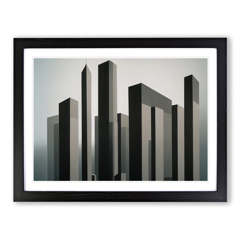 Elegant Skyline Architecture - Framed Print, Black , 34cm H x 46cm W x 2cm D