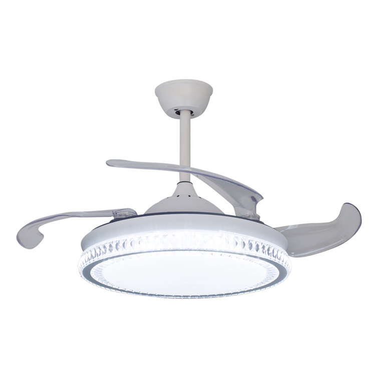 Milly 42 Inch Modern Retractable Ceiling Fan with Lights Remote Control