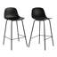 Ensemble de table de salle à manger moderne pour 2, 3 pièces avec tabourets de bar en PP noir pour la maison, appartement, plateau en bois noir, base noire-118608771-118608775-118608770