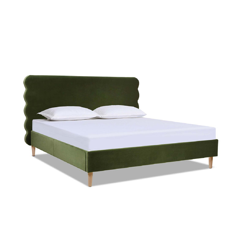 Lit plateforme moderne Stockholm, Très grand, Vert olive