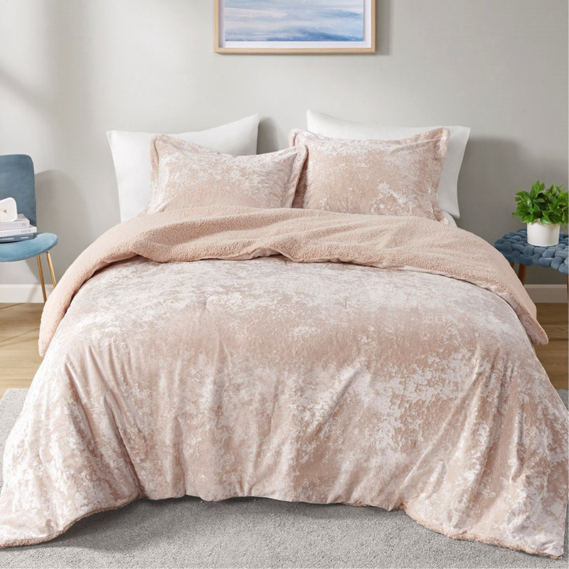 100% Bedding Twin/Twin Xl - And With Crushed Velvet Comforter