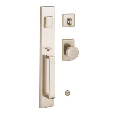 Vail Nickel Single-Cylinder Keyed Entrance Door Handleset with Deadbolt and Escalante Interior