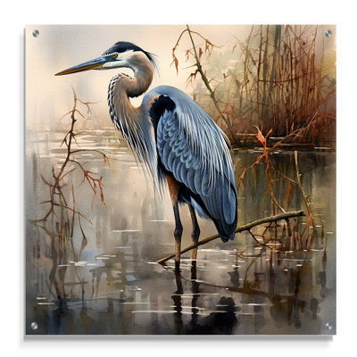 Graceful Heron Waterbird IV - Heron, décoration murale en acrylique