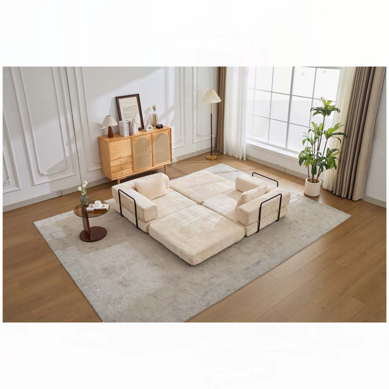 Canapé-lit Chenille, Beige