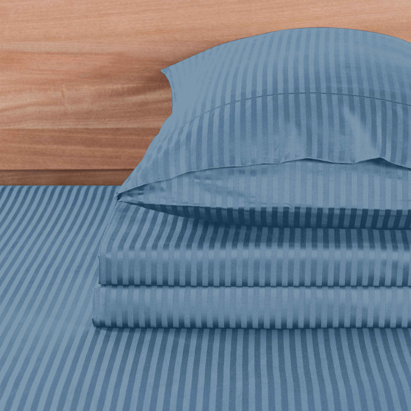 Ensemble de draps 100% coton égyptien Bibb Home, Bleu