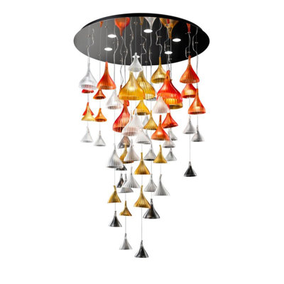 Lustre cylindrique à DEL Murano Sintesi Aura