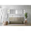 Meuble-lavabo double 72 po Rustic X P 20 po D, plateau en marbre de culture et robinet en or rose