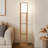 Maxwell 63 in. Modern 3-Shelf LED Floor Lamp with Fabric Square Shade-62954037