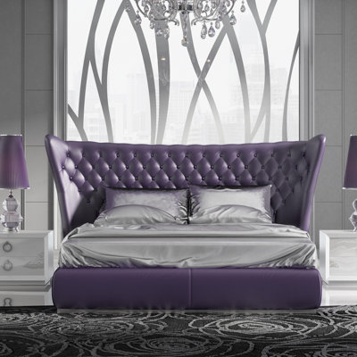 Klass Vegan Leather Panel Bed