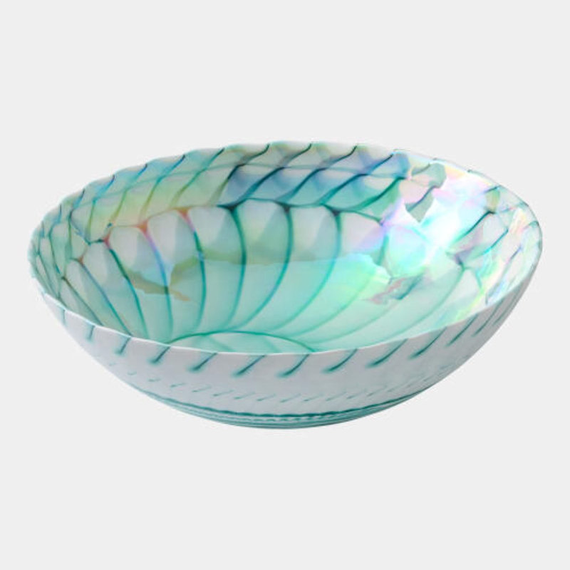 Spiral Threads Glass Decorative Bowl