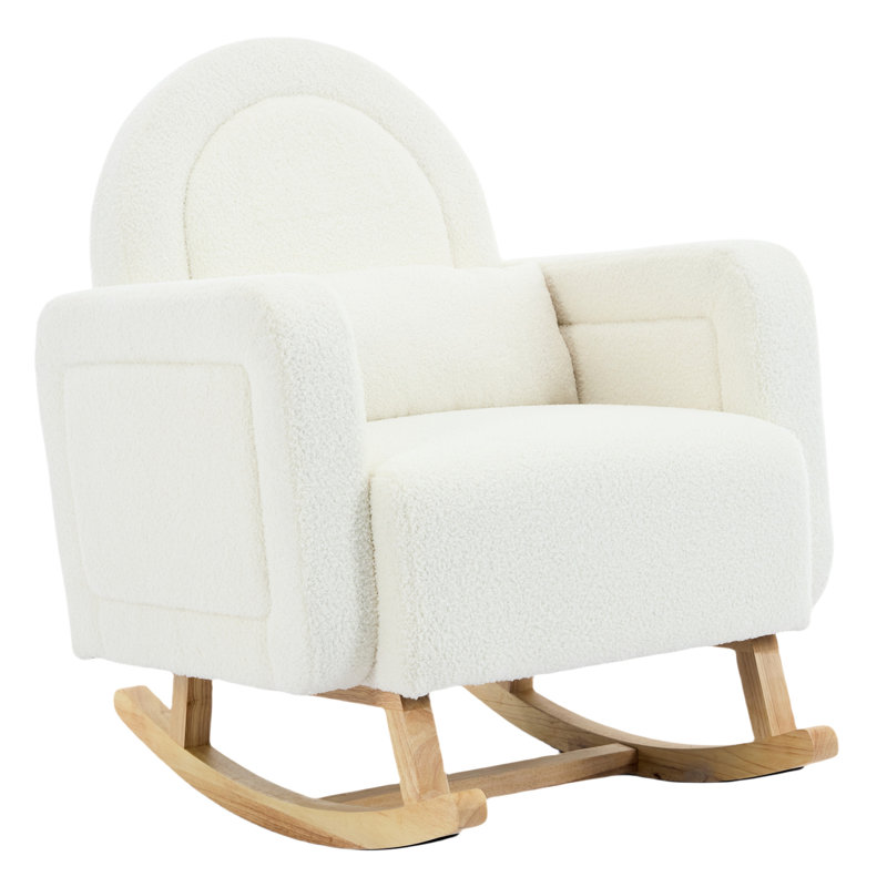 Chaise berçante en velours blanc crème Carden