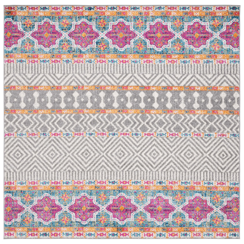 Tapis gris / ivoire Felty 614, Carré 6 pi 7 po