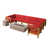 Teak Frame / Red Cushion