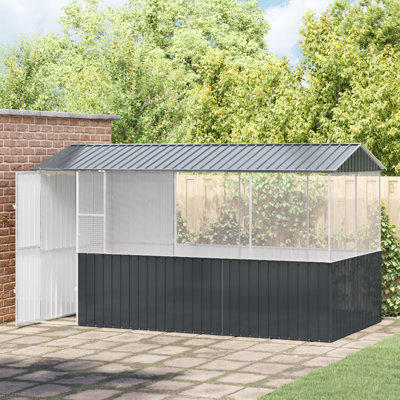 Cage à oiseaux vidaXL anthracite 161,42 x 82,68 x 90,55 po