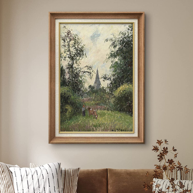 "Le Clocher de Bazincourt" par Camille Pissarro - Peinture sur toile, Naturel