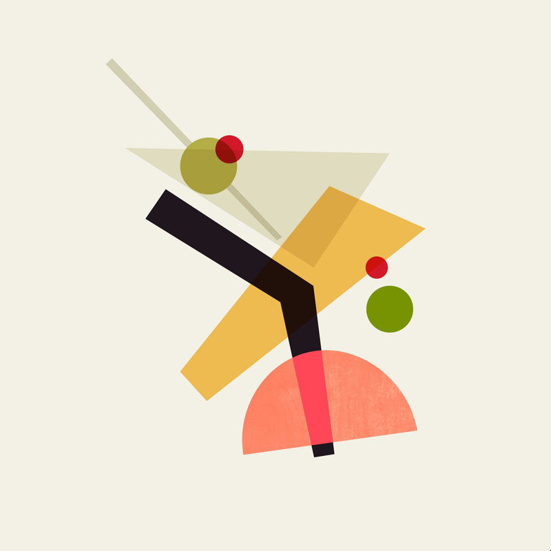 Trevor May Cocktail IV Martini par - impression, H 12 po x l 12 po