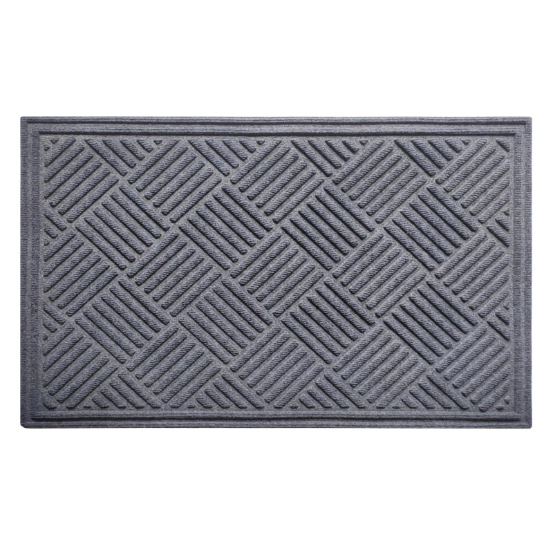 Odafe Indoor/Outdoor Non-Slip Heavy-Duty Polypropylene Doormat with Rubber Backing – Checkered Design, 24" W x 36" L