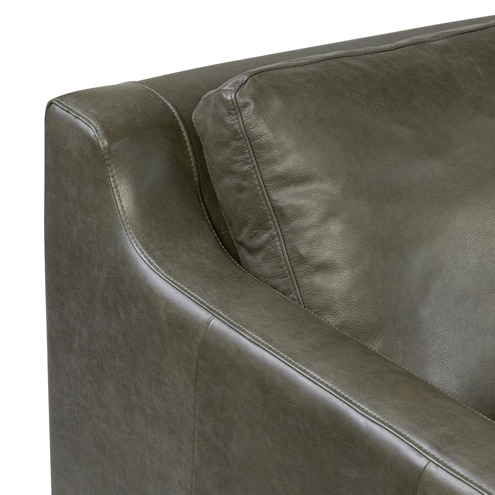 Sorrento 78" Genuine Leather Sleeper Sofa, Green