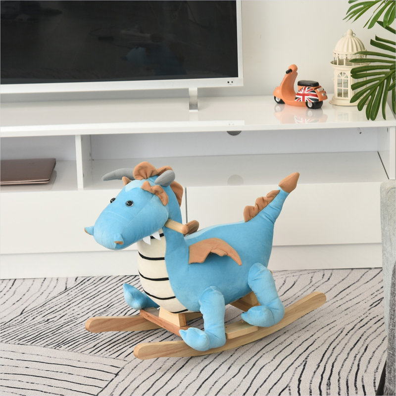 Chevaux et animaux à bascule en métal bleu, 9,2 x 4,9 x 7,6 po, avec contrôle pratique