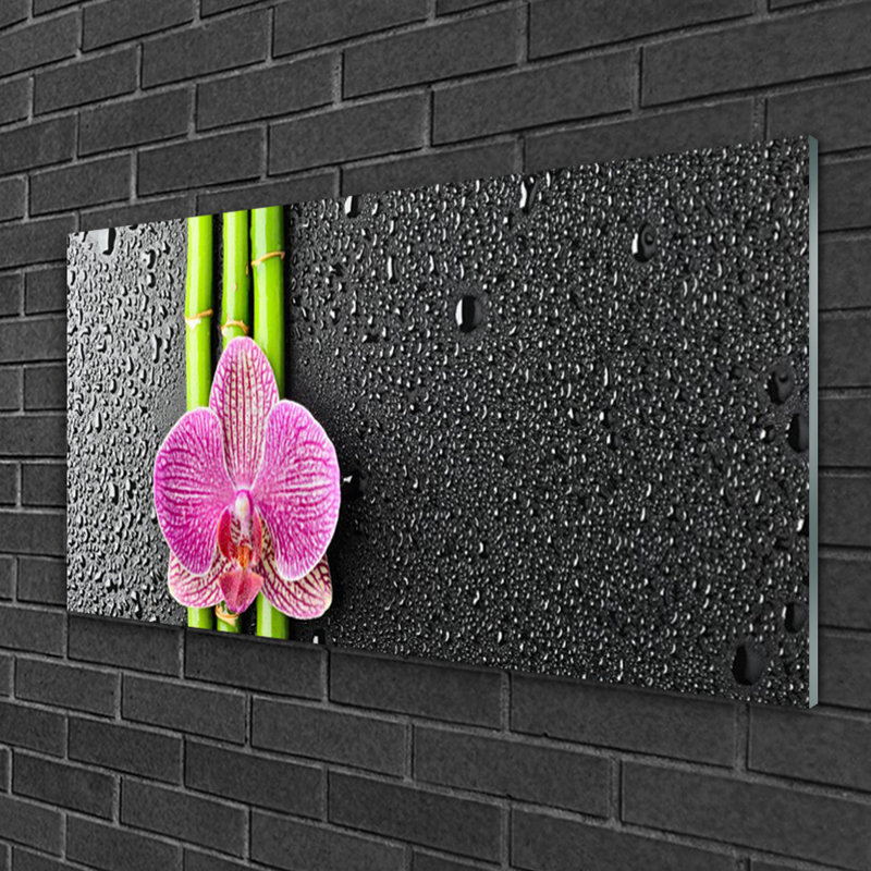 Floral Bamboo Tube Flower - No Frame Print on Glass