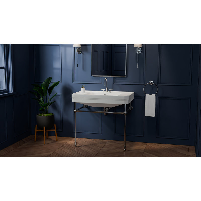 Valencia 31 in. W x  33 in. H Console Sink, 4 in. Faucet Drilling, Chrome, Minispread, Chrome