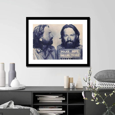 " Willie Nelson 1974 Mugshot Photos - 14x18 Framed Print "