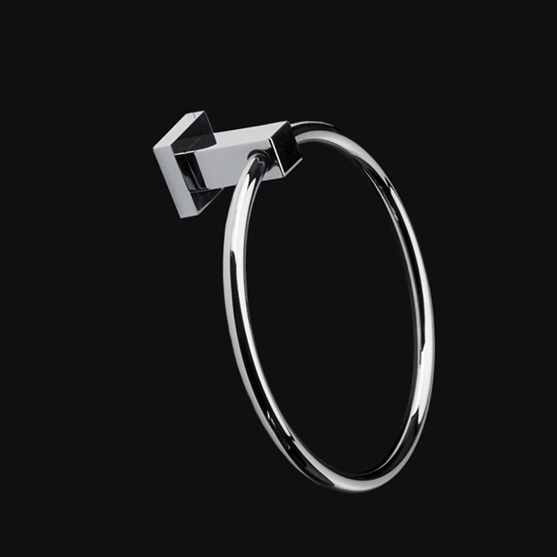 Kubista Towel Ring, Polished Chrome