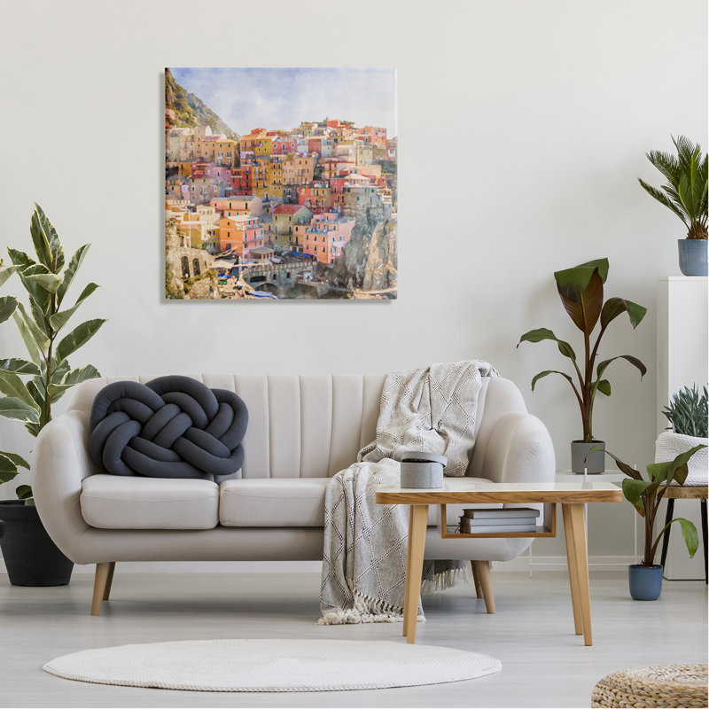 Winston Porter Coastal Italian Town Canvas Wall Art Design By LSR Design Studio, L 30 po x H 30 po