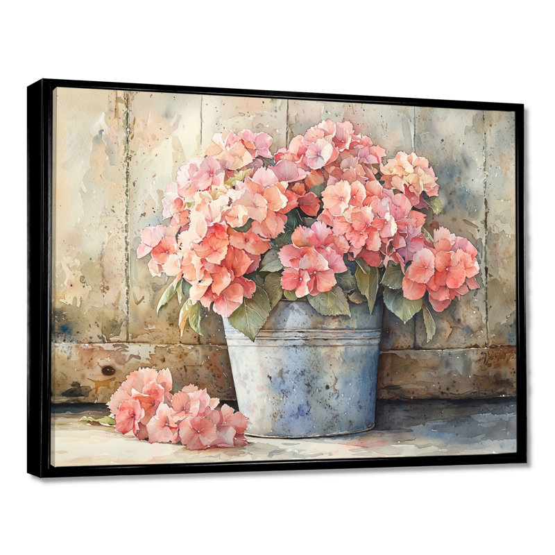 Irlan - Floral Wall Art, Noir, noir, noir, noir, Impression encadrée flottante, H 16 po x l 32 po