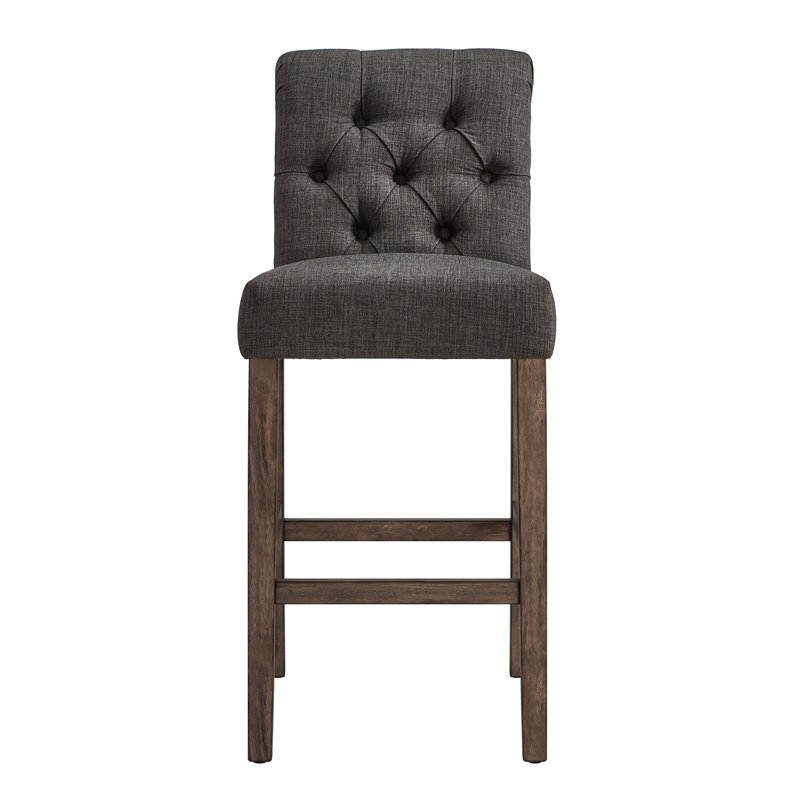 Tabouret Alsadig, Gris foncé, Tabouret de bar (siège d'une hauteur de 30,75 po), Brun