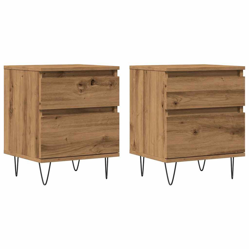 Manufactured Wood Bedside Table, Grey Sonoma