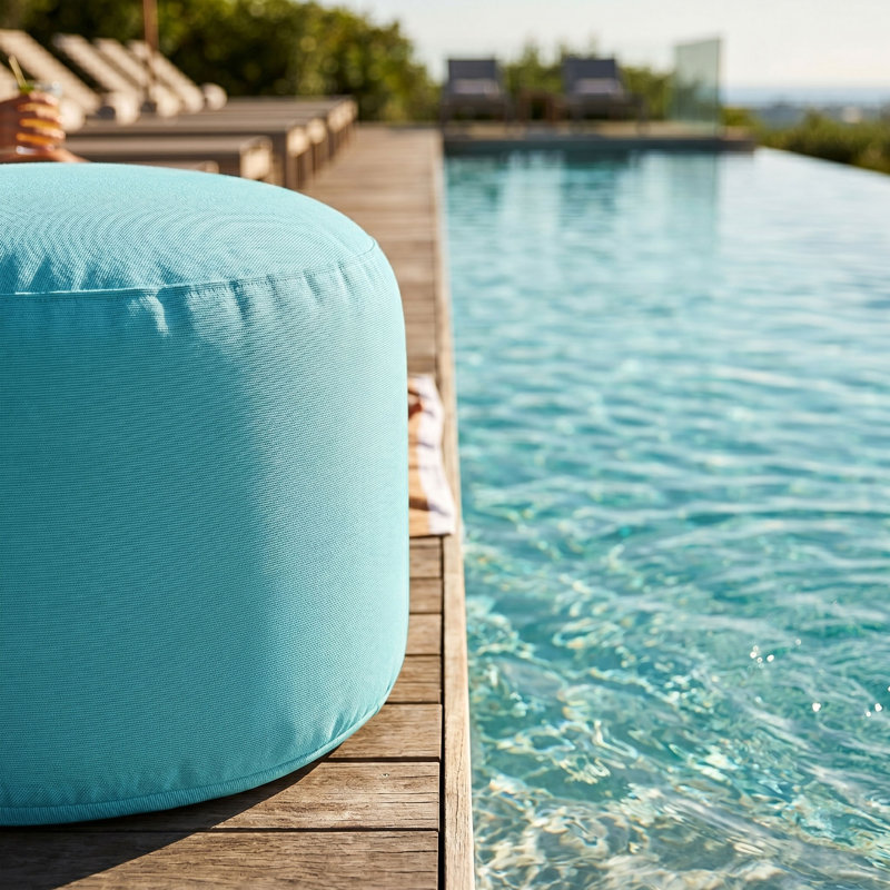 Pouf d'extérieur Soleil, Paon