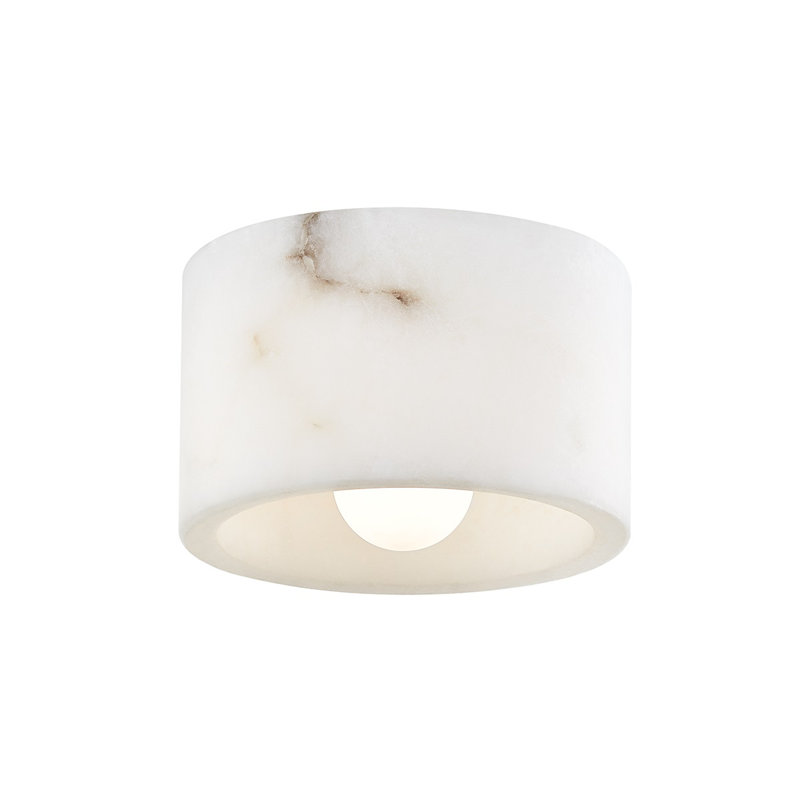 Loris Flush Mount, Off White Alabaster
