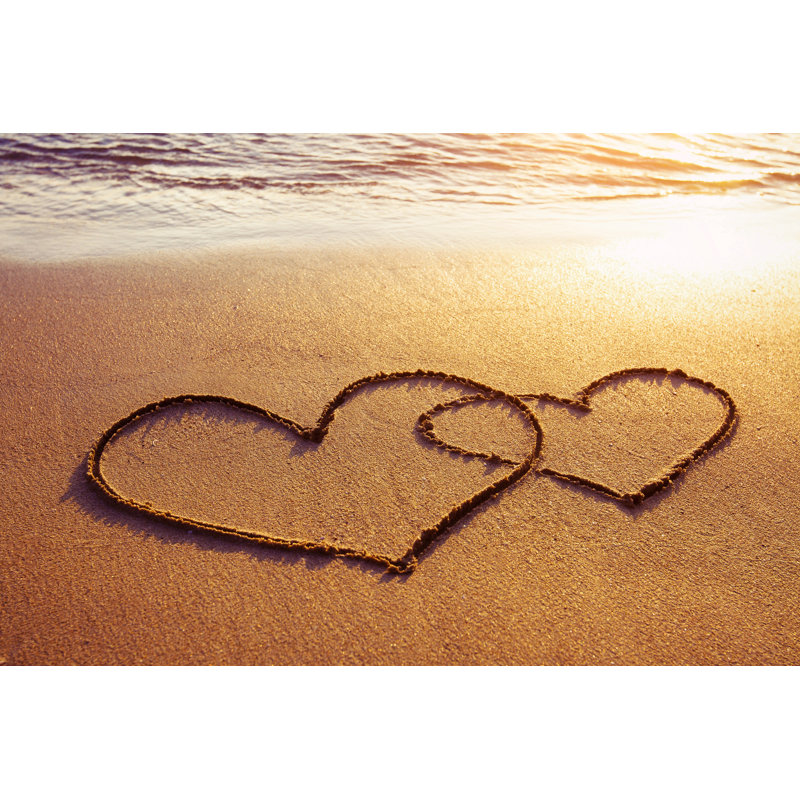 Hearts On Beach - Wrapped Canvas Print, 81cm H x 122cm W x 3.8cm D