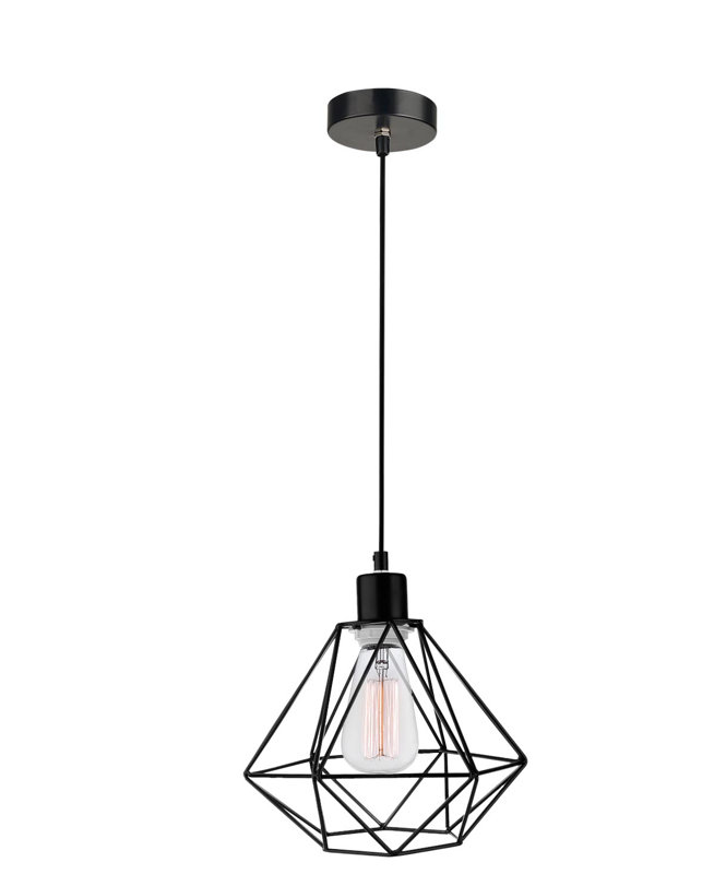 Pietra 1 - Light Geometric Pendant, Black