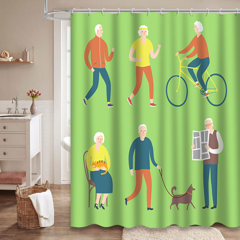 Joli rideau de douche avec 12 crochets, L 72 po x l 78 po