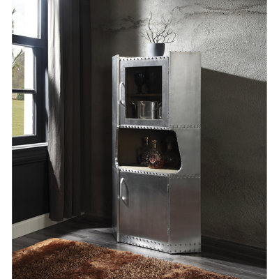 Armoire en aluminium avec 1 tablette, offrant un rangement efficace et une étagère esthétique à 2 portes pour ranger