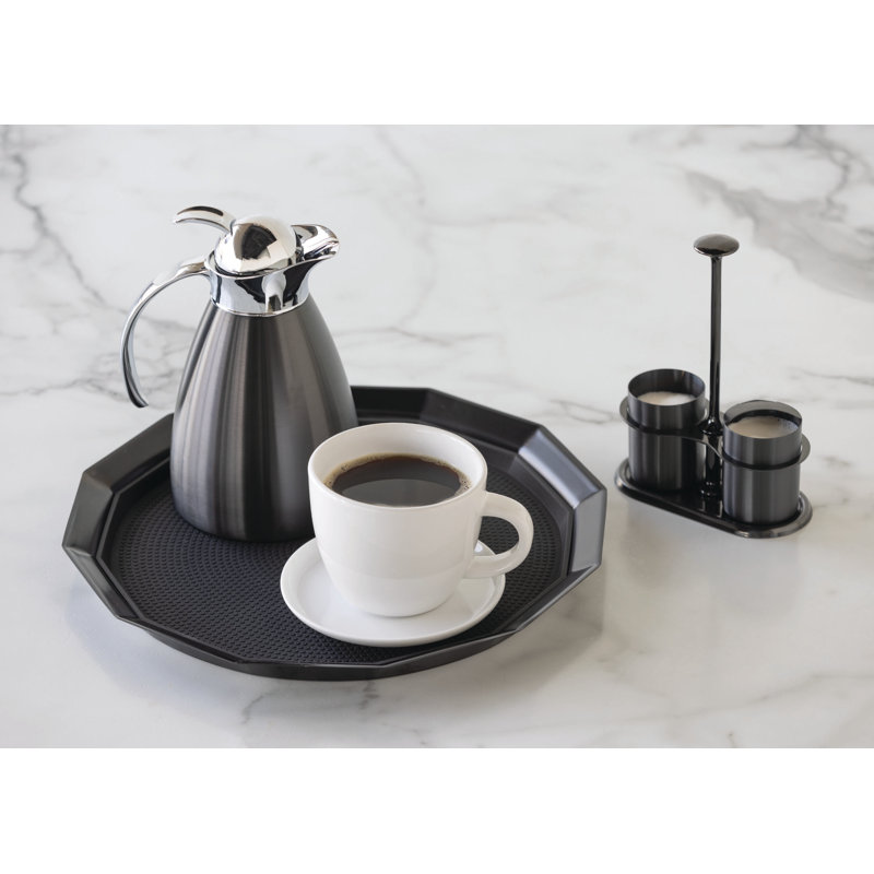 Plateau en acier inoxydable à douze côtés, Noir, H 1,75 po x l 14 po x P 14 po