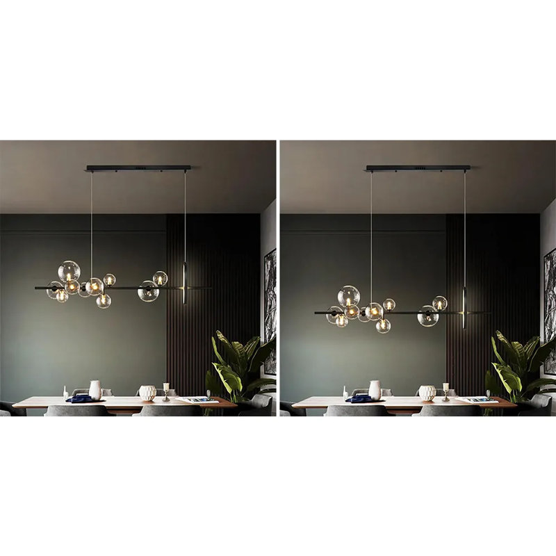 Luminaire suspendu en verre 10 lumières Janal