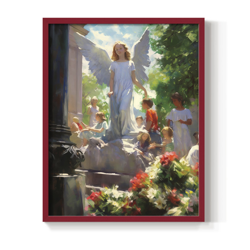 Religious Series CDLXII, reproduction encadrée - bois massif, H 11 po x l 9 po, Rouge