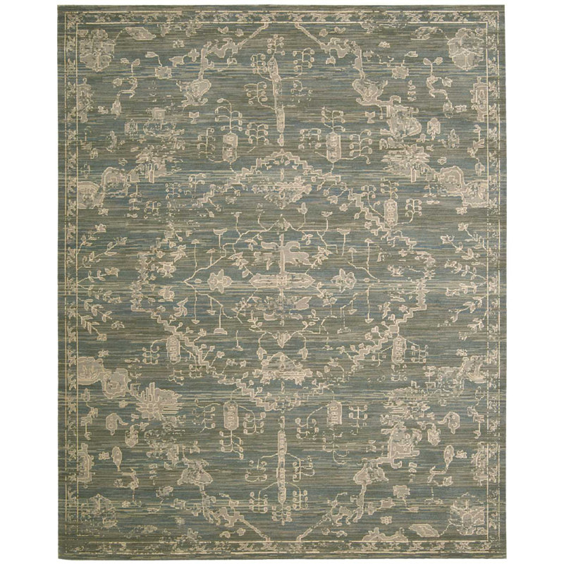 Tapis éclectique brun Dewitt, Rectangle 7 pi 9 po x 9 pi 9 po