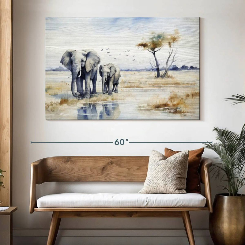 Brampt Wilderness Elephants, 34" H x 51" W