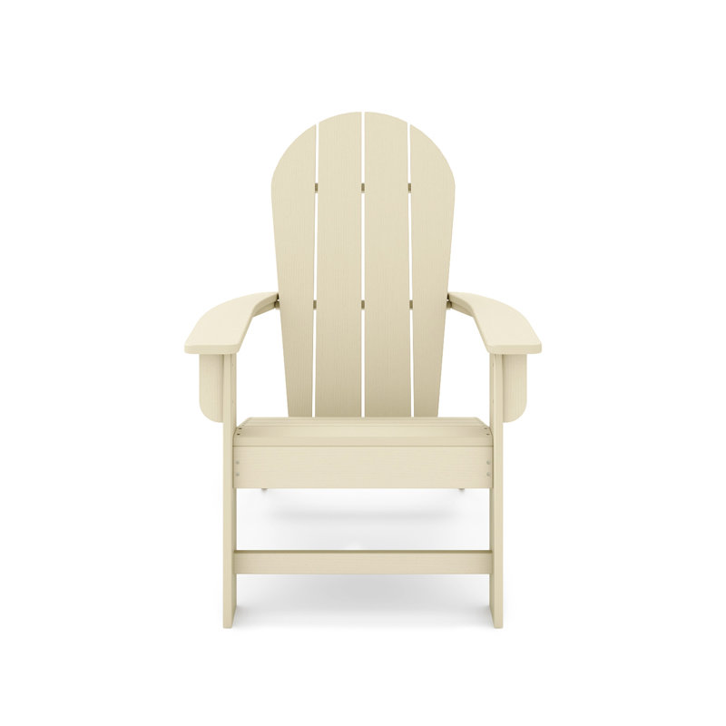 Chaise Adirondack - Bois d'œuvre en polyéthylène haute qualité pour piscine (à l'exception de la table), Beige