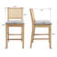 Tabouret de comptoir moderne de 26 po avec dossier en rotin et structure en bois-116133463-116133460