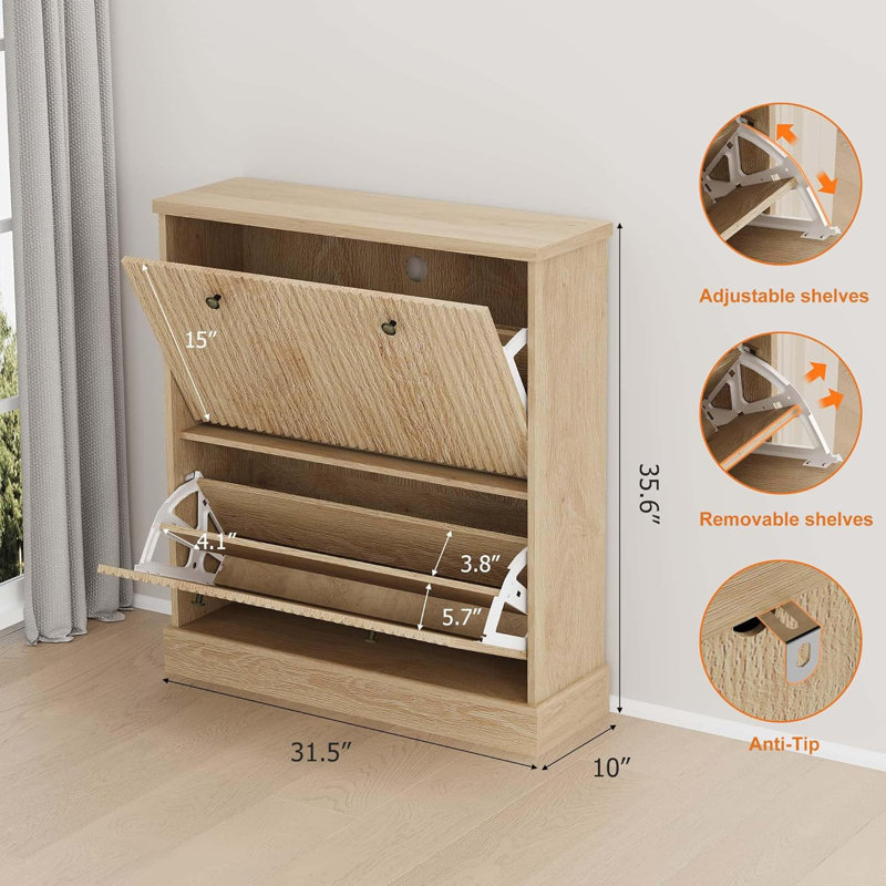 12 Pair Shoe Storage Cabinet