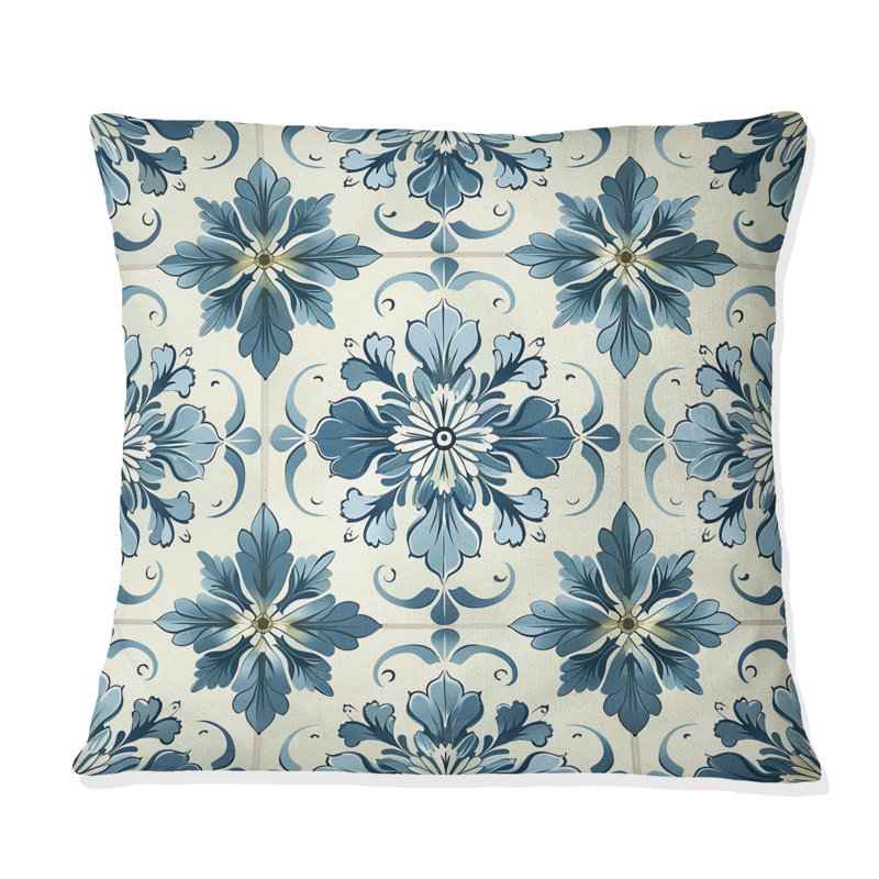 Tuile rétro bleu poudre P - Coussin Farmhouse, H 18 po x l 18 po, Carrée